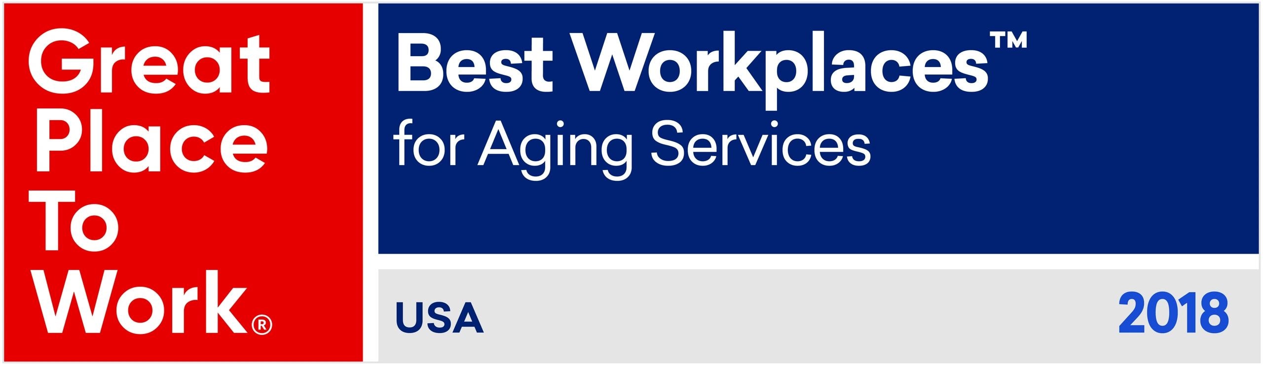 Great Place To Work – Best Workplaces for Aging Services USA 2018